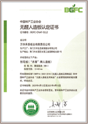 無醛認(rèn)定書